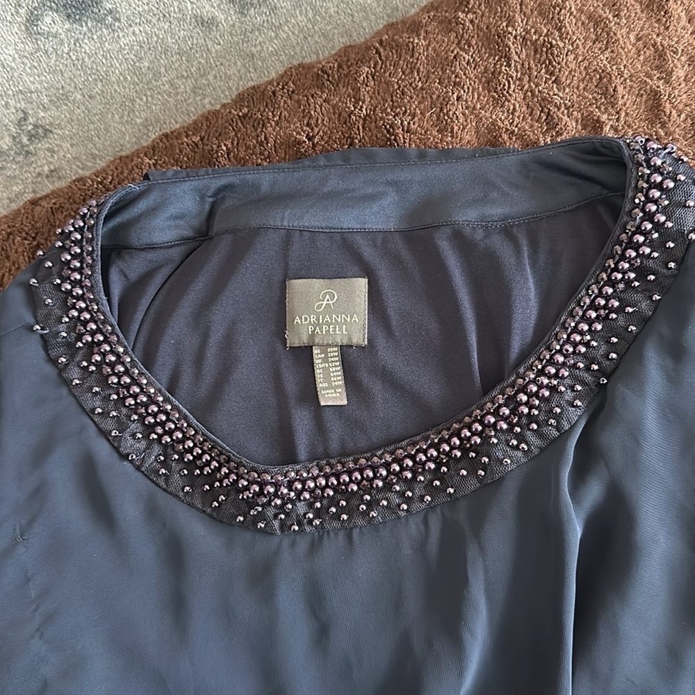 Dress 20w blue Adriana Papell pre owned like new - Picture 6 of 8